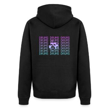 Percussion - Unisex Premium Organic Zip Hoodie - black - Back - Nico (187cm)