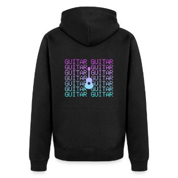 Gitarre - Unisex Premium Bio Zip Hoodie - Schwarz - Hinten - Nico (187cm)