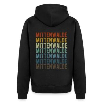 Mittenwalde Stadt Retro Vintage - Unisex Premium Bio Zip Hoodie - Schwarz - Hinten - Nico (187cm)