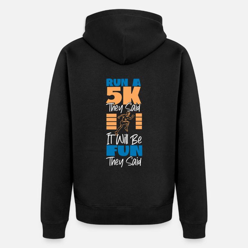 Running Runner Half Marathon - Unisex Premium Bio Zip Hoodie - Schwarz