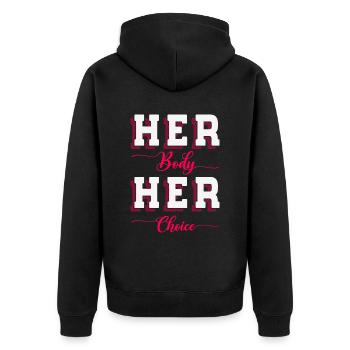 Votre corps Son choix Design pour les féministes - Veste à capuche bio Premium Unisexe - noir - Dos - Nico (187cm)