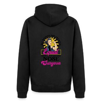 Nose Surgeon Girls Rhinoplasty Cosmetics - Unisex Premium Organic Zip Hoodie - black - Back - Nico (187cm)