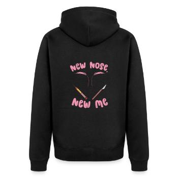 New Nose New Me Rhinoplastik Kosmetische - Unisex Premium Bio Zip Hoodie - Schwarz - Hinten - Nico (187cm)