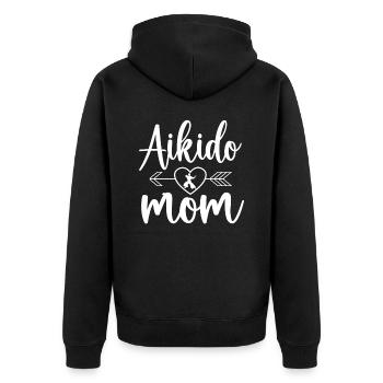 Aïkido Mère Arts Martiaux Combattant Arts Martiaux Arts Martiaux - Veste à capuche bio Premium Unisexe - noir - Dos - Nico (187cm)