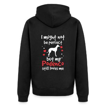 Podenco n’est pas parfait Podenco espagnol - Veste à capuche bio Premium Unisexe - noir - Dos - Nico (187cm)