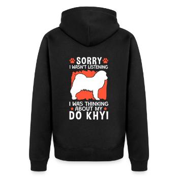 An meinen Do Khyi gedacht Tibetmastiff - Unisex Premium Bio Zip Hoodie - Schwarz - Hinten - Nico (187cm)