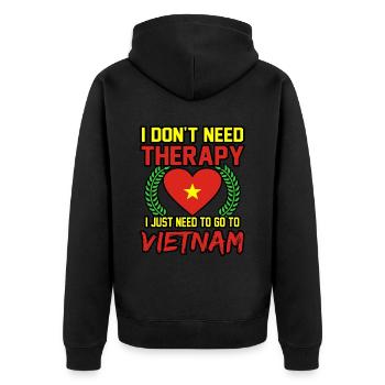 Vietnam - Veste à capuche bio Premium Unisexe - noir - Dos - Nico (187cm)