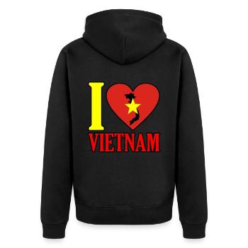 Vietnam - Veste à capuche bio Premium Unisexe - noir - Dos - Nico (187cm)