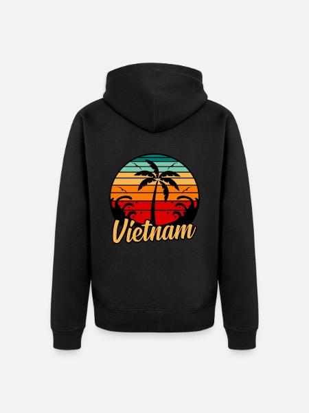 Vietnam - Veste à capuche bio Premium Unisexe - noir