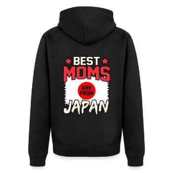 Japan - Unisex Premium Bio Zip Hoodie - Schwarz - Hinten - Nico (187cm)