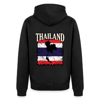 Thaïlande - Veste à capuche bio Premium Unisexe - noir - Dos - Nico (187cm)