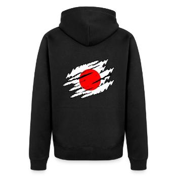 Japon - Veste à capuche bio Premium Unisexe - noir - Dos - Nico (187cm)