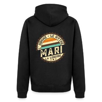 Mari L'Homme Le Mythe La Légende - Veste à capuche bio Premium Unisexe - noir - Dos - Nico (187cm)