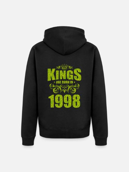 kings are born 1998 - Unisex Premium Organic Zip Hoodie - black