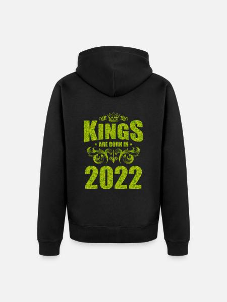 kings are born 2022 - Unisex Premium Organic Zip Hoodie - black