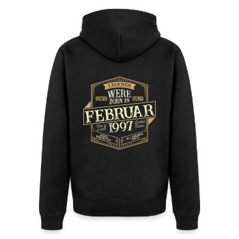 Februar 1997 Geburtstag Mann - Unisex Premium Bio Zip Hoodie - Schwarz - Hinten - Nico (187cm)