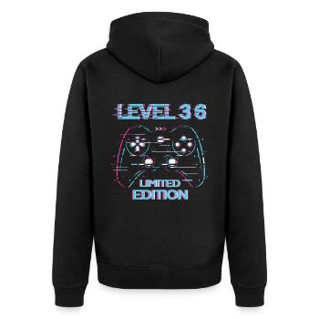 Birthday Level 36 Gaming Limited Edition Gamer - Unisex Premium Organic Zip Hoodie - black - Back - Nico (187cm)