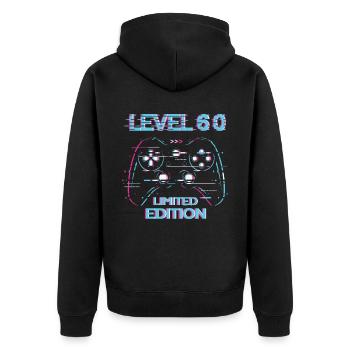 Birthday Level 60 Gaming Limited Edition Gamer - Unisex Premium Organic Zip Hoodie - black - Back - Nico (187cm)
