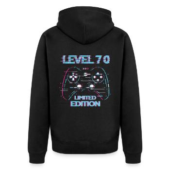 Birthday Level 70 Gaming Limited Edition Gamer - Unisex Premium Organic Zip Hoodie - black - Back - Nico (187cm)