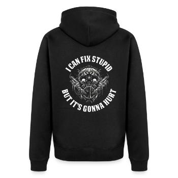 Je peux réparer le cadeau de tatouage stupide - Veste à capuche bio Premium Unisexe - noir - Dos - Nico (187cm)