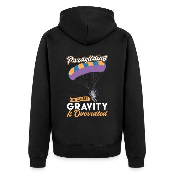 Parapente Parce que la gravité est surestimée - Veste à capuche bio Premium Unisexe - noir - Dos - Nico (187cm)