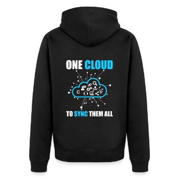 Cloud Administrator Cloud Devops - Unisex Premium Organic Zip Hoodie - black - Back - Nico (187cm)