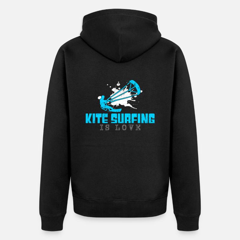 kite surfen Spruch - Unisex Premium Bio Zip Hoodie - Schwarz