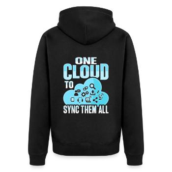 Cloud Administrator Cloud Devops - Unisex Premium Organic Zip Hoodie - black - Back - Nico (187cm)