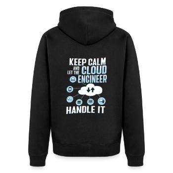 Cloud Administrator Cloud Devops - Unisex Premium Organic Zip Hoodie - black - Back - Nico (187cm)