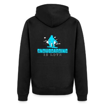 Snowboarding - Unisex Premium Bio Zip Hoodie - Schwarz - Hinten - Nico (187cm)
