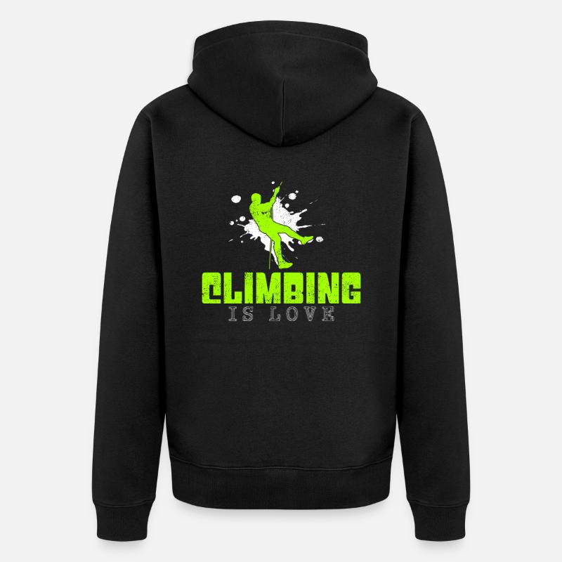 Klettern Spruch - Unisex Premium Bio Zip Hoodie - Schwarz