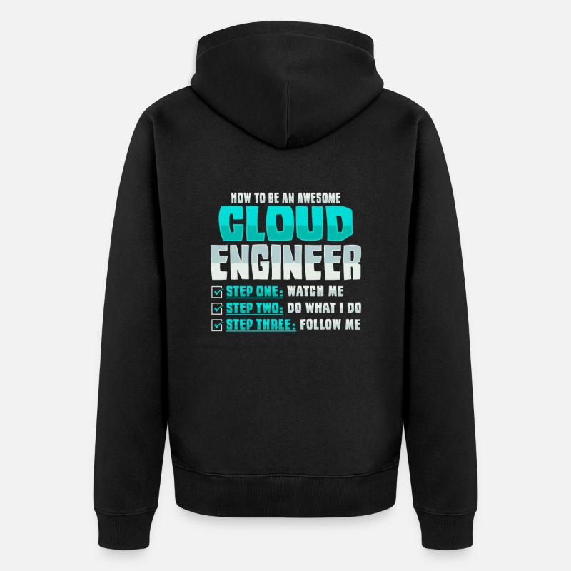 Cloud-Administrator Cloud-Devops - Unisex Premium Bio Zip Hoodie - Schwarz