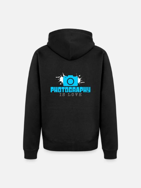Fotografie Spruch - Unisex Premium Bio Zip Hoodie - Schwarz
