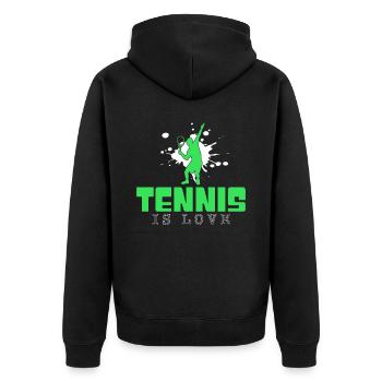 Dicton tennis - Veste à capuche bio Premium Unisexe - noir - Dos - Nico (187cm)