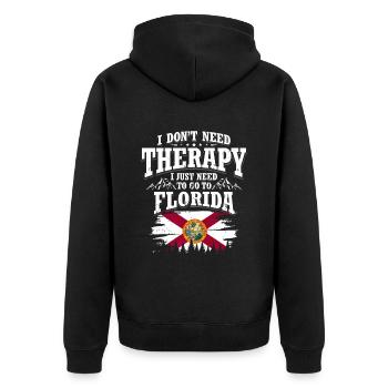 Florida - Unisex Premium Bio Zip Hoodie - Schwarz - Hinten - Nico (187cm)