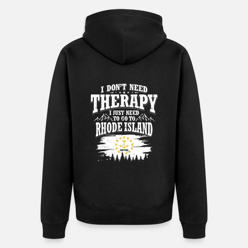 Rhode Island - Unisex Premium Bio Zip Hoodie - Schwarz