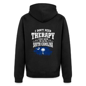 South Carolina - Unisex Premium Bio Zip Hoodie - Schwarz - Hinten - Nico (187cm)