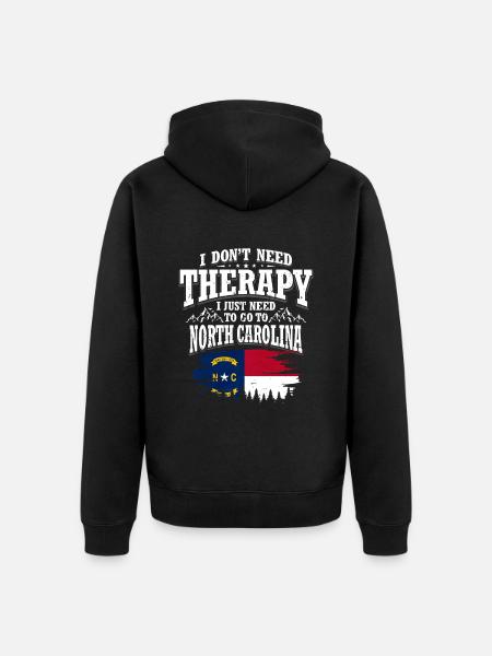 North Carolina - Unisex Premium Organic Zip Hoodie - black