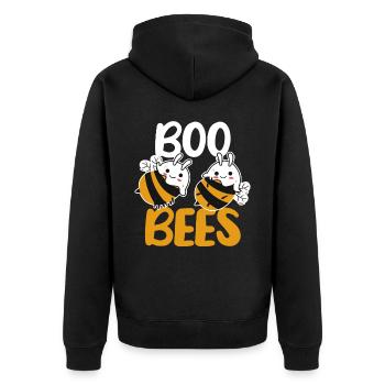 Lustige Boo Bienen Halloween Bee Ghost - Unisex Premium Bio Zip Hoodie - Schwarz - Hinten - Nico (187cm)
