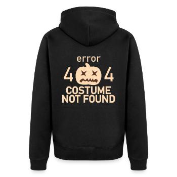 Fehler 404 Kostüm nicht gefundenes Halloween -Prog - Unisex Premium Bio Zip Hoodie - Schwarz - Hinten - Nico (187cm)