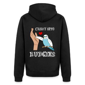 Budgerigar Budgie Coeur Budgerigar - Veste à capuche bio Premium Unisexe - noir - Dos - Nico (187cm)