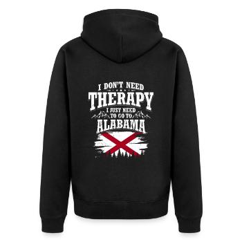 Alabama - Unisex Premium Organic Zip Hoodie - black - Back - Nico (187cm)
