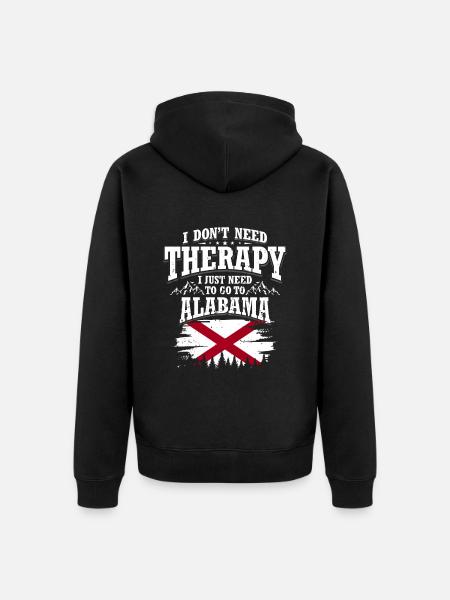 Alabama - Unisex Premium Bio Zip Hoodie - Schwarz