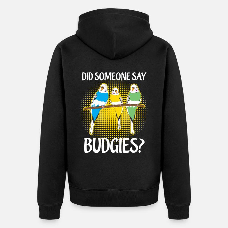 Budgerigar Disant Perruche - Veste à capuche bio Premium Unisexe - noir