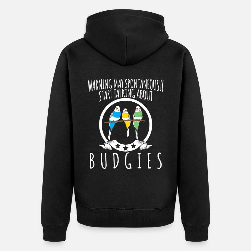 Budgerigar blague avec budgerigar - Veste à capuche bio Premium Unisexe - noir