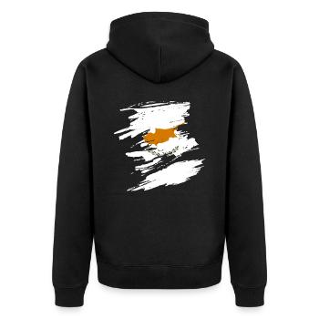 Cyprus - Unisex Premium Organic Zip Hoodie - black - Back - Nico (187cm)
