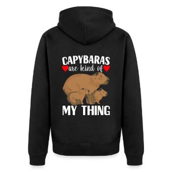 Capybara Wasserschwein - Veste à capuche bio Premium Unisexe - noir - Dos - Nico (187cm)