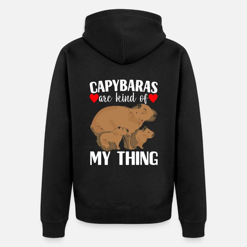 Capybara Wasserschwein - Veste à capuche bio Premium Unisexe - noir