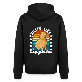 Capybara Wasserschwein - Veste à capuche bio Premium Unisexe - noir - Dos - Nico (187cm)