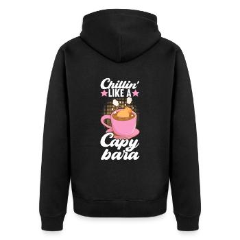 Capybara Wasserschwein - Veste à capuche bio Premium Unisexe - noir - Dos - Nico (187cm)